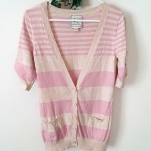 Short Sleeved Striped Cardigan